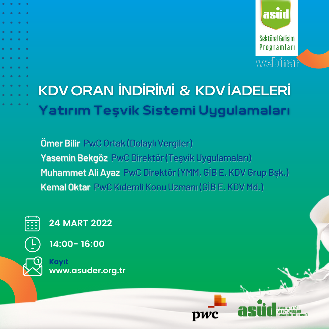 Gıdada KDV Oran İndirimi ve KDV İadeleri Süt Yoğurt